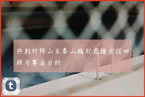 热刺对阵山东泰山精彩直播全程回顾与赛后分析